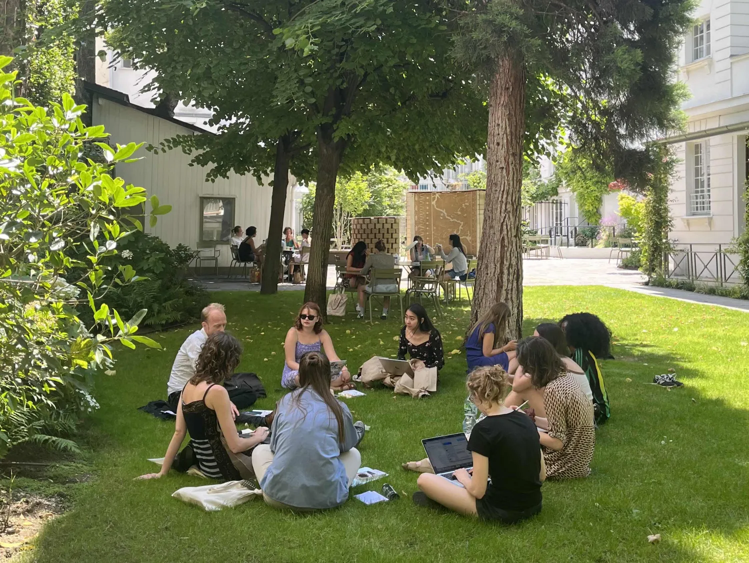 Class outside at Reid Hall